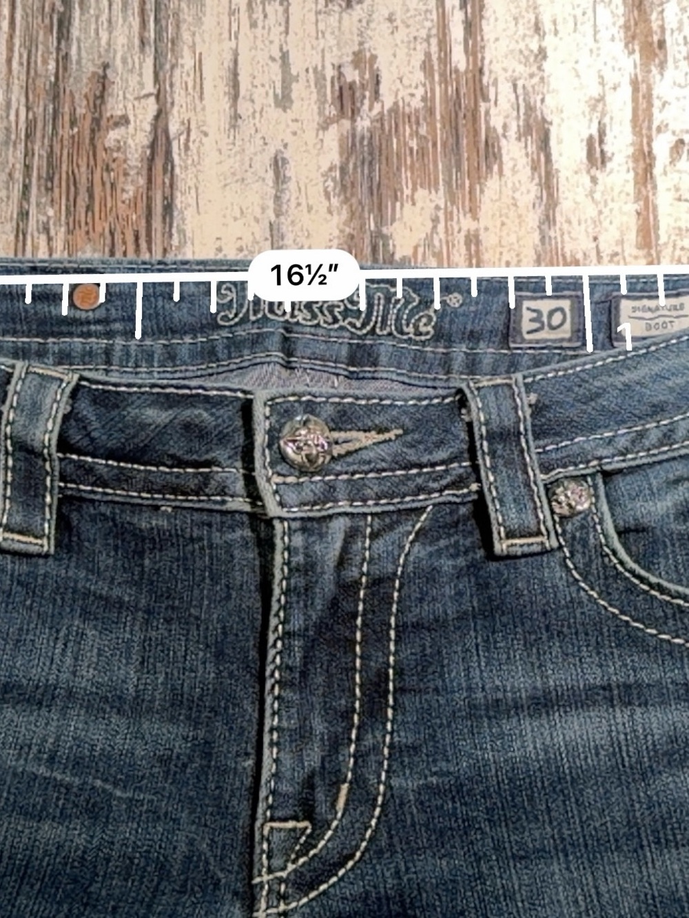 Miss Me Cross Pocket Signature Women’s Jean Size 30 Style tip included - Picture 14 of 16